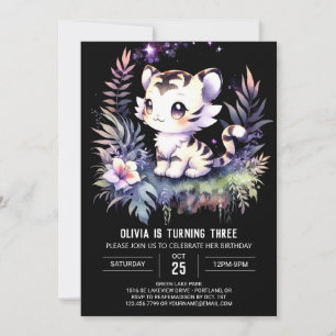 Invitation Whimsy Elegant Tiger Anniversaire