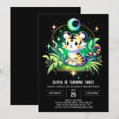 Invitation Whimsy Enchanted Tiger Anniversaire (Devant / Derrière)