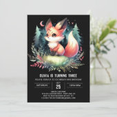 Invitation Whimsy Enfants Fox Anniversaire numérique (Debout devant)