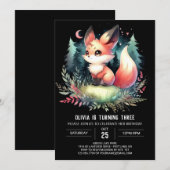 Invitation Whimsy Enfants Fox Anniversaire numérique (Devant / Derrière)