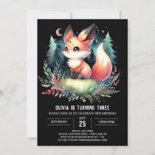 Invitation Whimsy Enfants Fox Anniversaire numérique