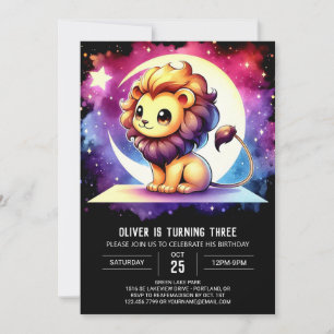Invitation Whimsy Fun Lion Anniversaire
