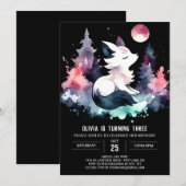 Invitation Whimsy Imaginaire Wolf Anniversaire (Devant / Derrière)
