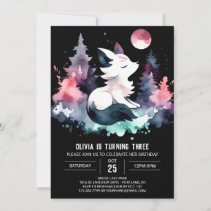 Invitation Whimsy Imaginaire Wolf Anniversaire