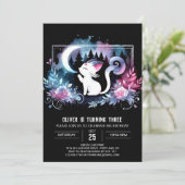 Invitation Whimsy Kitten Chat Anniversaire (Debout devant)