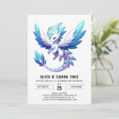 Invitation Whimsy Magic Dragon Anniversaire (Debout devant)