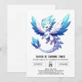 Invitation Whimsy Magic Dragon Anniversaire (Devant / Derrière)