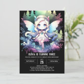 Invitation Whimsy Minimalist Fairy Anniversaire (Debout devant)