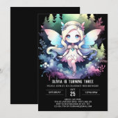 Invitation Whimsy Minimalist Fairy Anniversaire (Devant / Derrière)