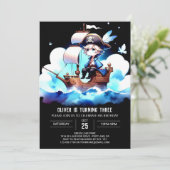 Invitation Whimsy Modèle Pirate Anniversaire (Debout devant)
