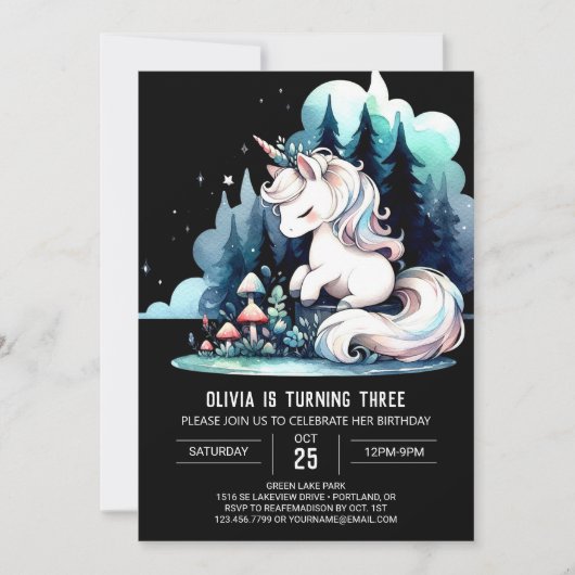 Invitation Whimsy Modern Horse Anniversaire (Devant)