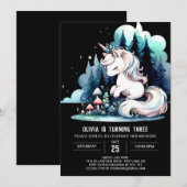 Invitation Whimsy Modern Horse Anniversaire (Devant / Derrière)