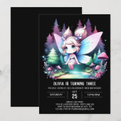 Invitation Whimsy moderne Fairy Anniversaire (Devant / Derrière)