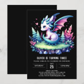 Invitation Whimsy Nature Dragon Anniversaire (Devant / Derrière)