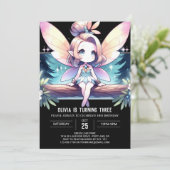 Invitation Whimsy Pastel Fairy Anniversaire (Debout devant)