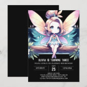 Invitation Whimsy Pastel Fairy Anniversaire (Devant / Derrière)