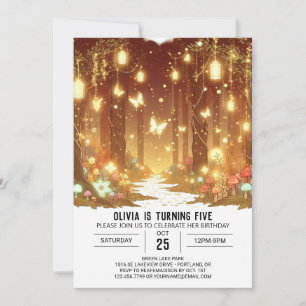 Invitation Whimsy Pretty Woodland Digital Anniversaire