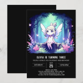 Invitation Whimsy Printable Fairy Anniversaire (Devant / Derrière)