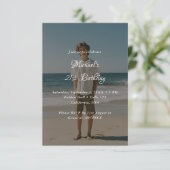 Invitation Whimsy Script Any Age Photo Overlay 21e anniversai (Debout devant)
