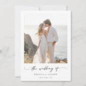 Invitation Whimsy Script Moderne Minimal Beach Mariage photo (Devant)