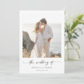Invitation Whimsy Script Moderne Minimal Beach Mariage photo (Debout devant)