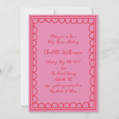 Invitation Whimsy Script rose Doodle rouge Baby shower fronta (Devant)