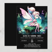 Invitation Whimsy Simple Fairy Anniversaire (Devant / Derrière)