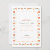 Invitation Whimsy Super Boho Orange et Fête des mariées verte (Devant)