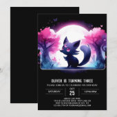 Invitation Whimsy Sweet Cat Anniversaire (Devant / Derrière)