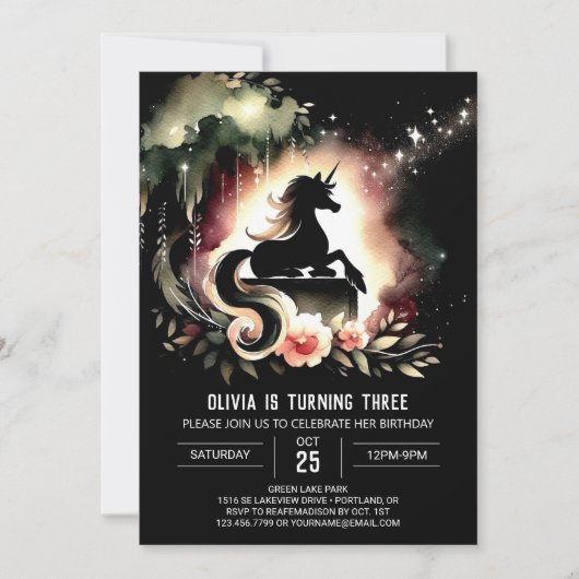 Invitation Whimsy Woodland Horse Anniversaire (Devant)