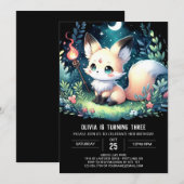 Invitation Whimsy Woods Fox Anniversaire (Devant / Derrière)