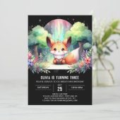 Invitation Whimy Nature Fox Anniversaire numérique (Debout devant)
