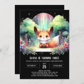Invitation Whimy Nature Fox Anniversaire numérique (Devant / Derrière)