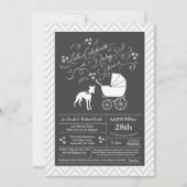 Invitation Whippet Chien Baby shower neutre (Devant)