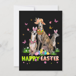 Invitation Whippet Joyeux Lapin de Pâques Œufs Cadeau de Pâqu