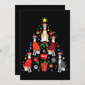 Invitation Whippet Noël Ornement Arbre Drôle Chien Maman Papa (Devant / Derrière)