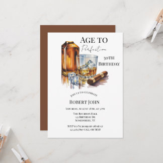 Invitation Whiskey and Cigar Men’s 50th Birthday Party
