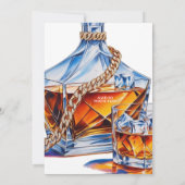 Invitation Whiskey and Gold Cuban Links Mens Birthday (Dos)