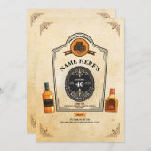Invitation Whiskey Birthday Aged to Perfection 50th 60th Mens (Devant / Derrière)