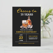 Invitation Whiskey Bourbon à 70 ans fête d'anniversaire (Debout devant)