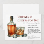 Invitation Whiskey & Cheveux - Fête des Pères modifiable (Devant / Derrière)