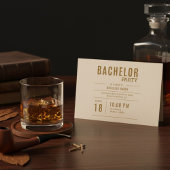 Invitation Whiskey & Cigar Groom Bachelor Party Invite