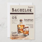 Invitation Whiskey Cigar Magazine Cover Bachelor Party (Devant)