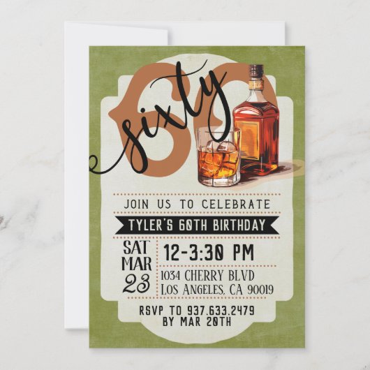 Invitation Whiskey & Cigars 60e anniversaire (Devant)