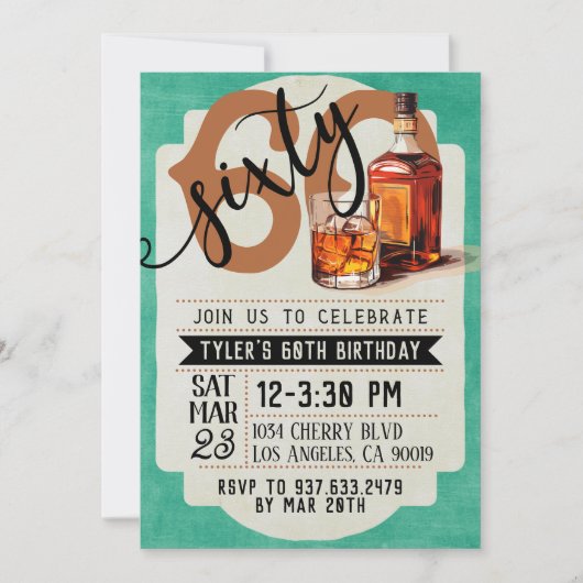 Invitation Whiskey & Cigars 60e anniversaire (Devant)