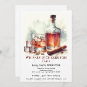 Invitation Whiskey & Cigars - Fête des Pères (Devant / Derrière)