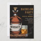 Invitation Whiskey et Cigars Black Bachelor Party (Devant)