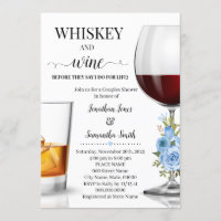Whiskey et vin avant de faire wedding shower bleu
