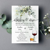 Invitation Whiskey et vins couples douche Eucalyptus