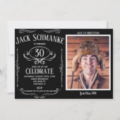Invitation Whiskey Étiquette OTH Photo Anniversaire (Devant)